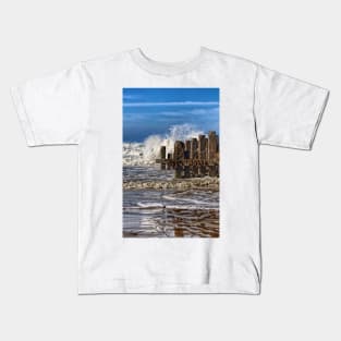 White waves on walcott beach Kids T-Shirt